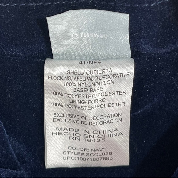 Disneys Frozen size 4t navy blue velvet gold zip up jacket, Anna & floral design - Picture 11 of 11